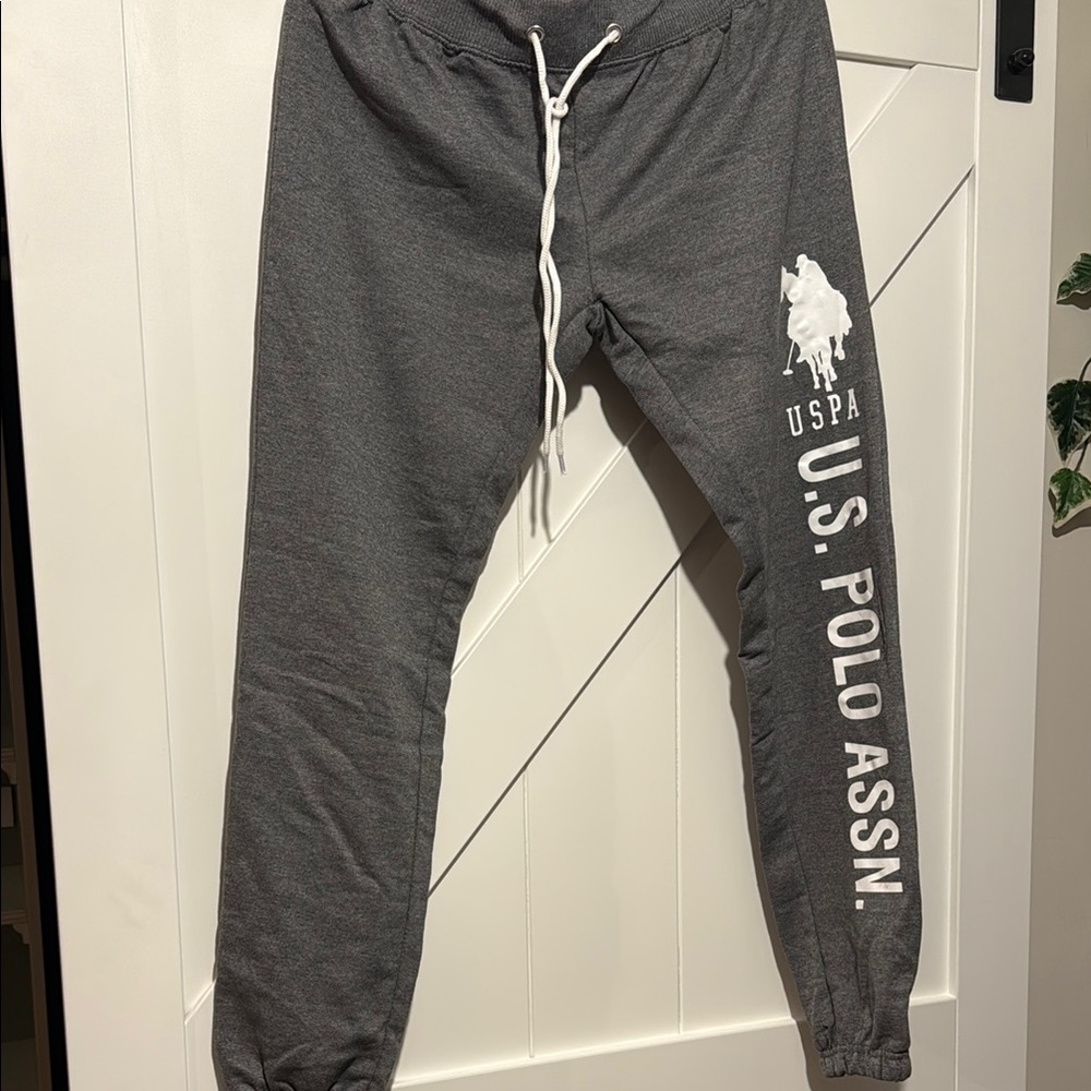 U.S. Polo Assn. Heather Gray Sweatpants women’s small drawstring nwot